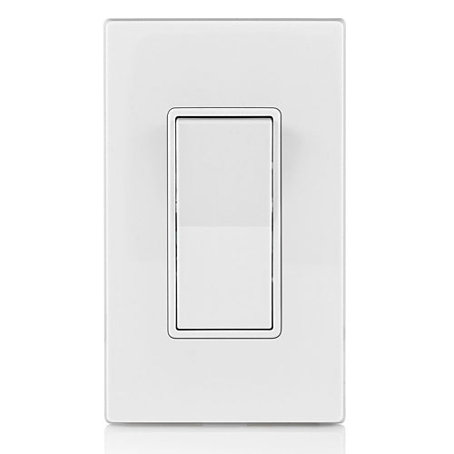 15 Amp Decora Single-Pole Switch, Self-Grounding, White