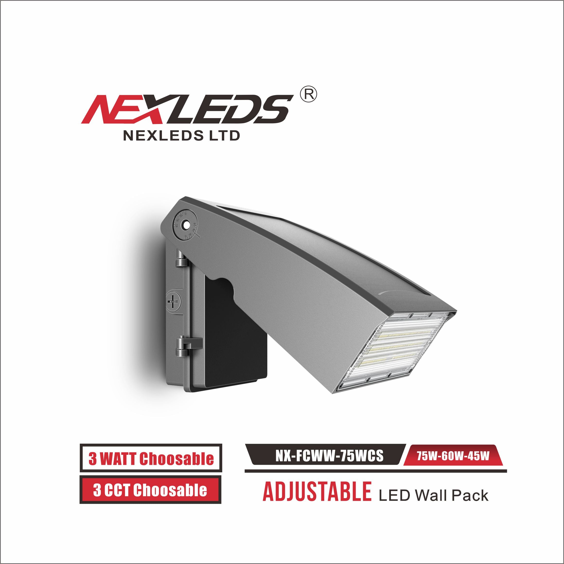 NEXLEDS NX-FCWW-75WCS  LED Full-Cutoff Adjustable Wall Pack