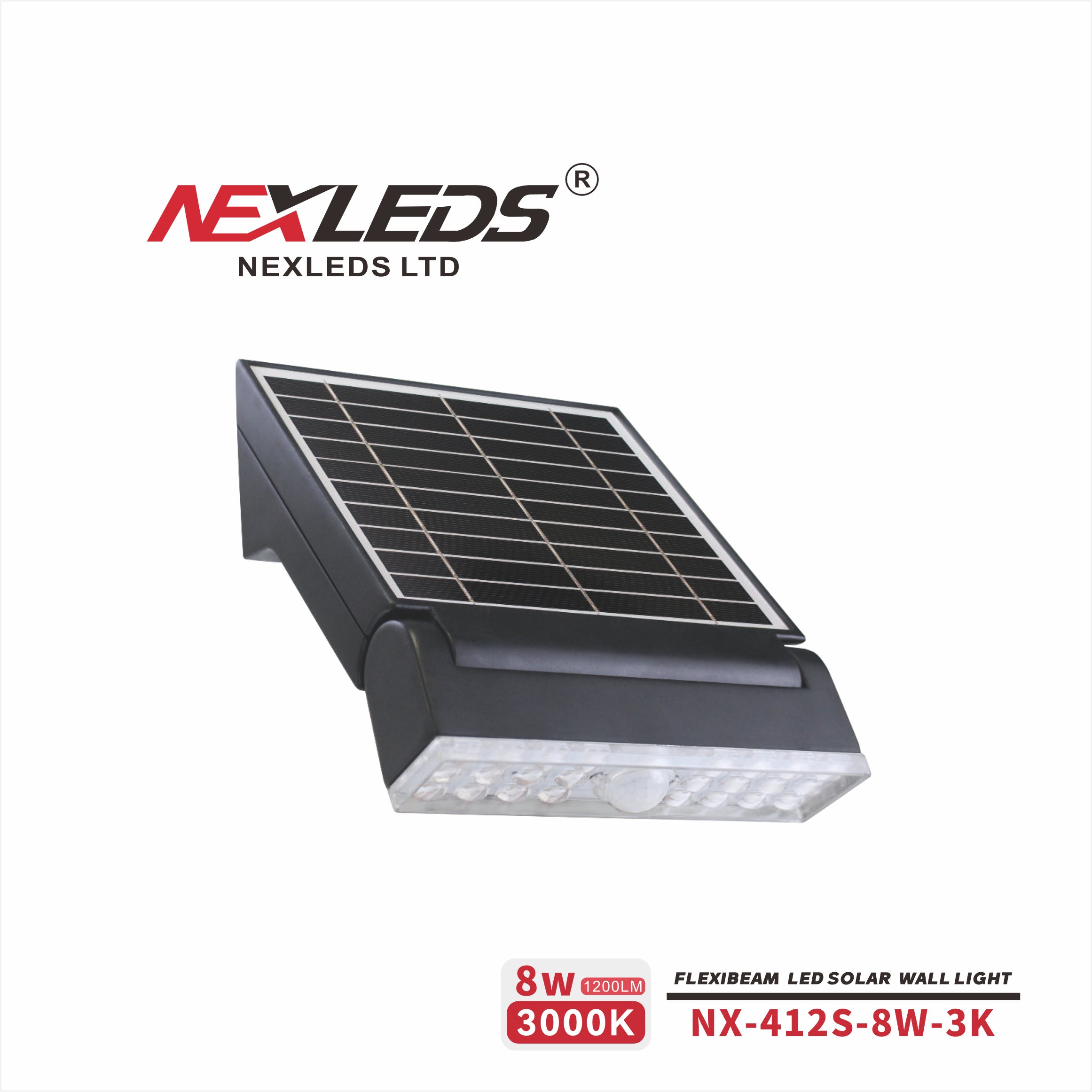 NEXLEDS 8W LED Solar light 3K Flexible angle