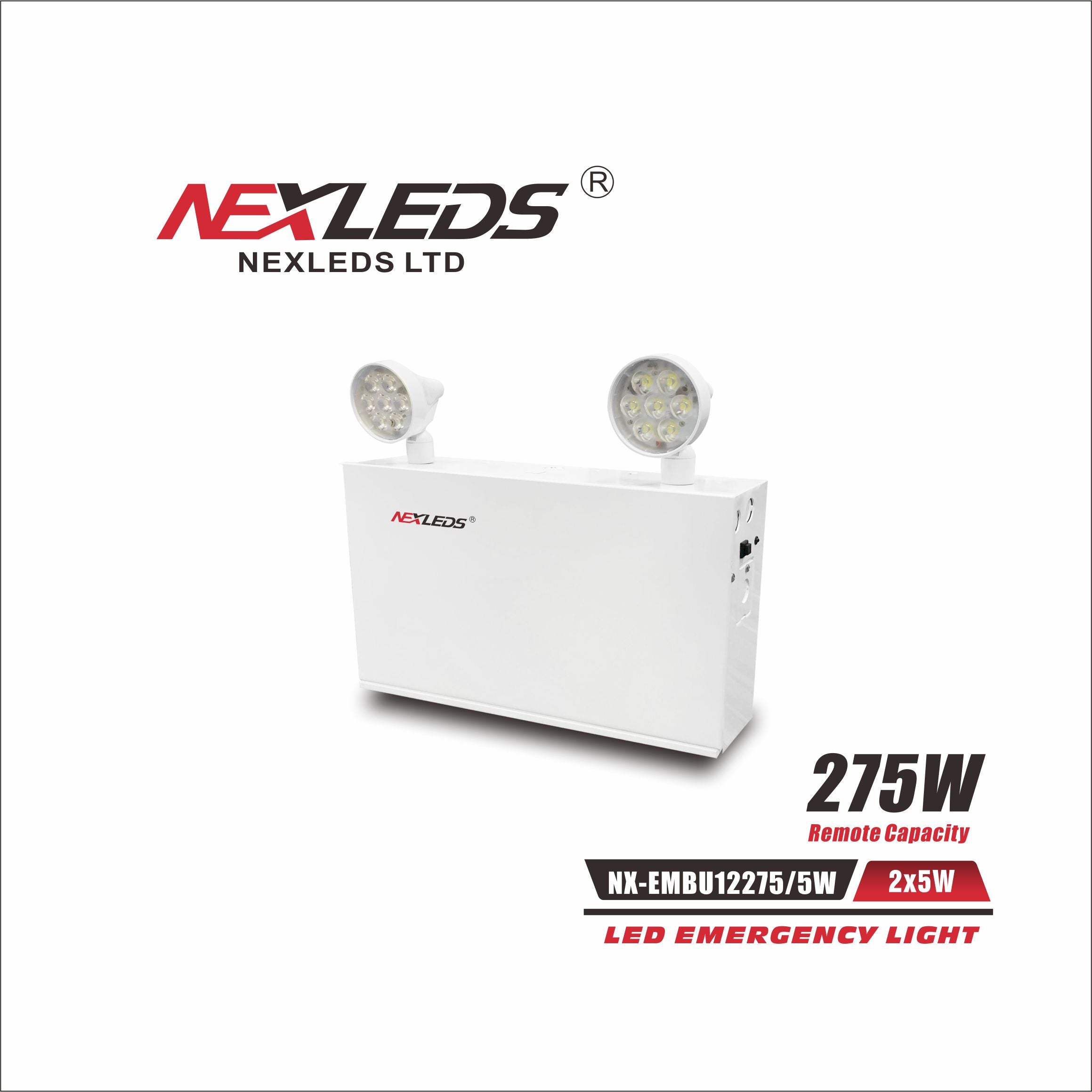 NEXLEDS NX-EMBU12275/5W 275W Emergency battery unit with 5W LED remote heads