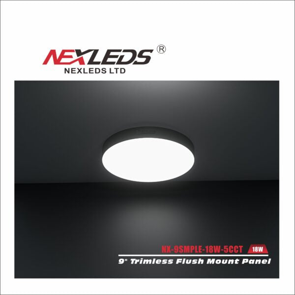 NEXLEDS NX-9SMPLE-18W-5CCT Panneau encastré sans cadre 9 po