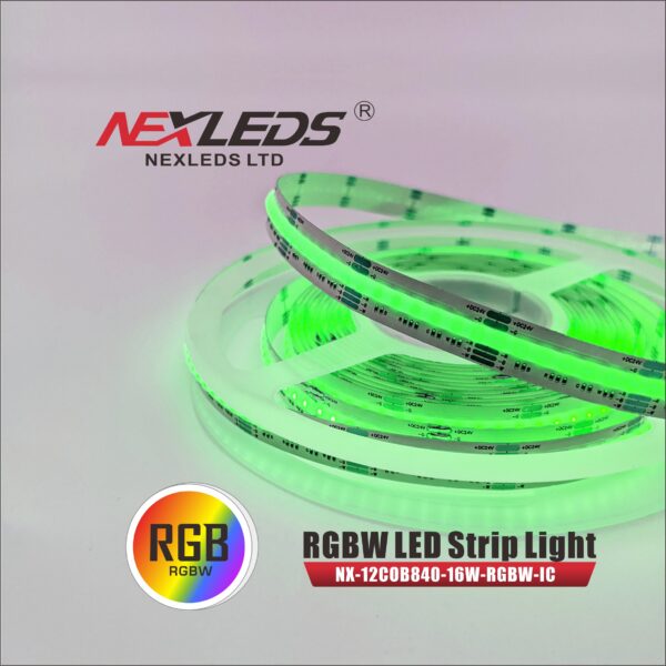 NEXLEDS 12mm IP20 Digital RGBCW Chase Series 16W COB Tapelight