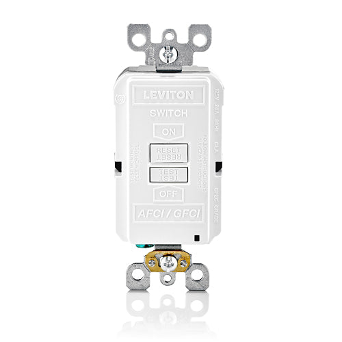 20 Amp SmartlockPro® Dual Function Blank Face AFCI/GFCI Receptacle/Outlet