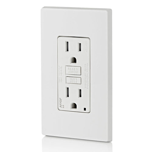 Leviton 15 Amp, Self Test, Tamper-Resistant Dual-Function Afci/Gfci Outlet With Led Indicator Light - AGTR1-W