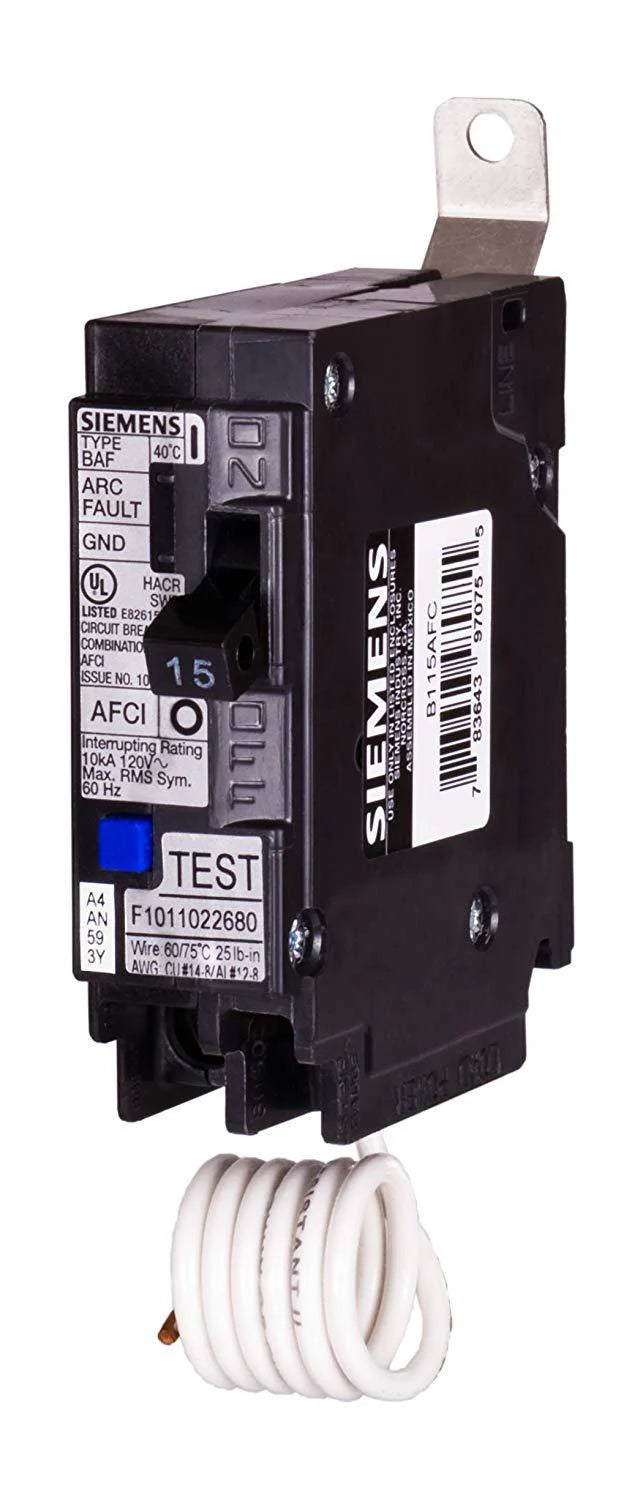 Siemens 1 Pole 15A Arc-Fault Bolt-On Breaker B115Afc