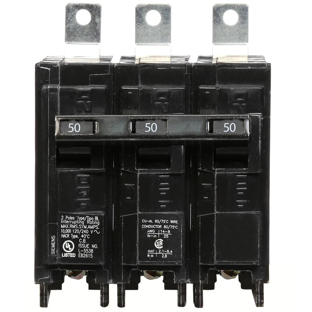 Siemens 3 Pole 50A Bolt-On Breaker B350