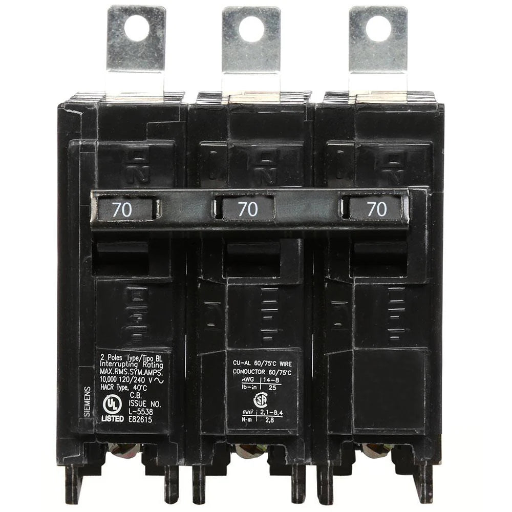 Siemens 3 Pole 70A Bolt-On Breaker B370