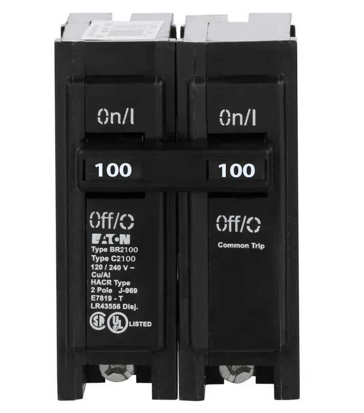 Eaton BR2100 100 Amp 2‑Pole Plug‑In Breaker