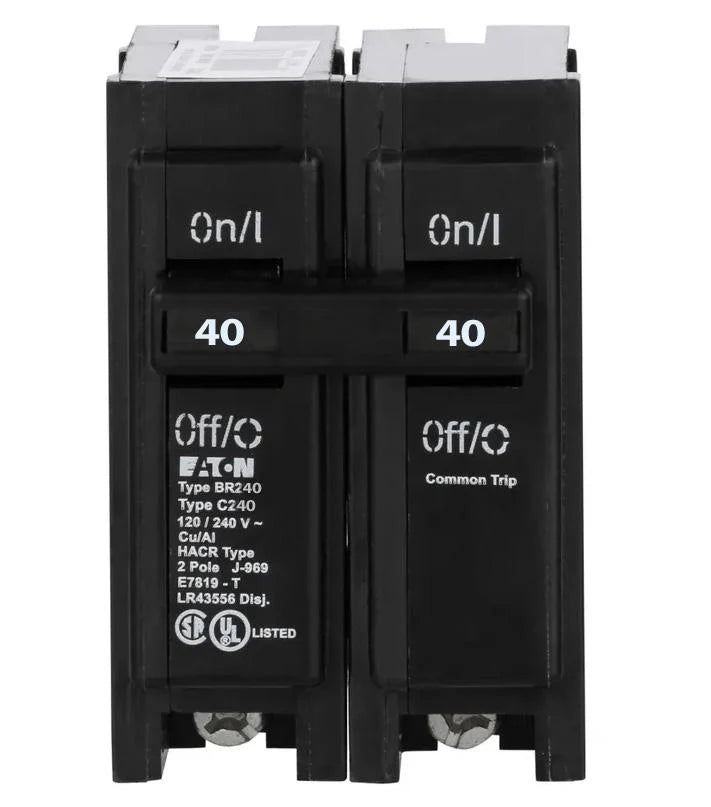 Eaton BR240 40 Amp 2 ‑Pole  Plug‑On Circuit Breaker