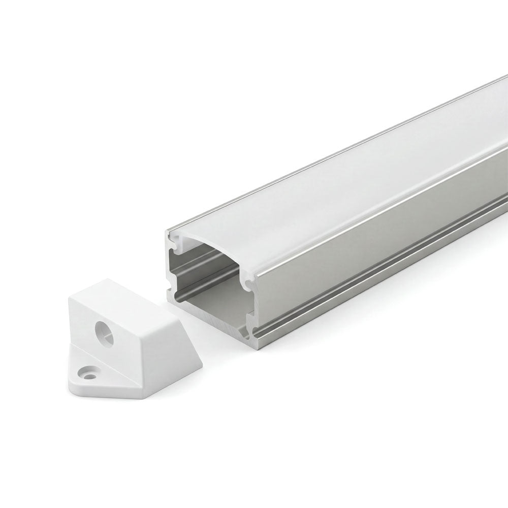 Canolight Surface-mounted 8ft Silver Aluminum profile 510 with endcaps - CL-Alu-510-SL-8ft