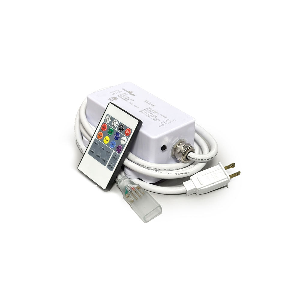 Canolight Accessory High Voltage 5050 RGB SMD Strip Light Power Cord and Controller with remote Washer an - CL-AST-HRPCC-HV