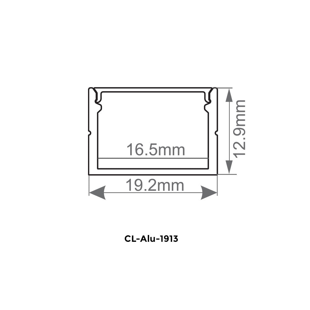Canolight Surface-mounted 10ft Black Aluminum profile 1913S - CL-ALU-1913S-BL