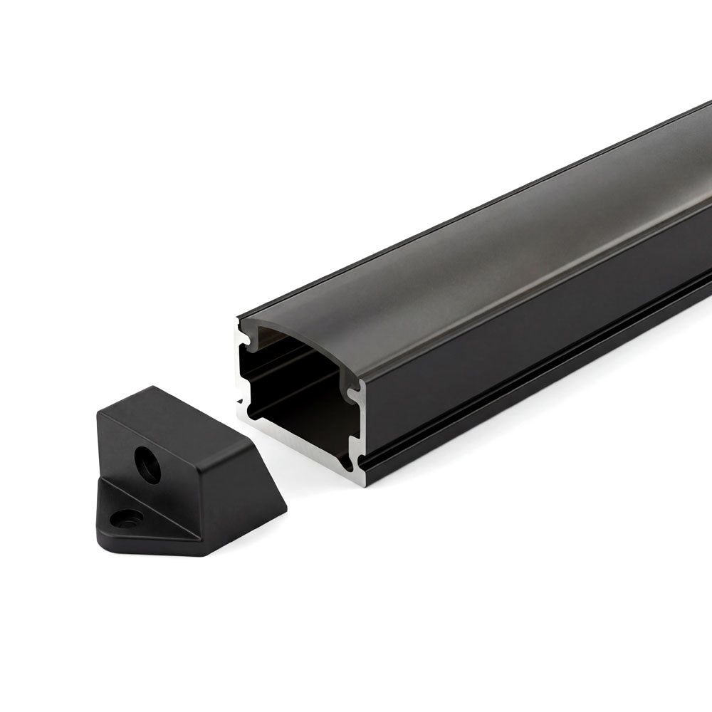 Canolight Surface-mounted 8ft Black Aluminum profile 510 with endcaps - CL-Alu-510-BL-8ft