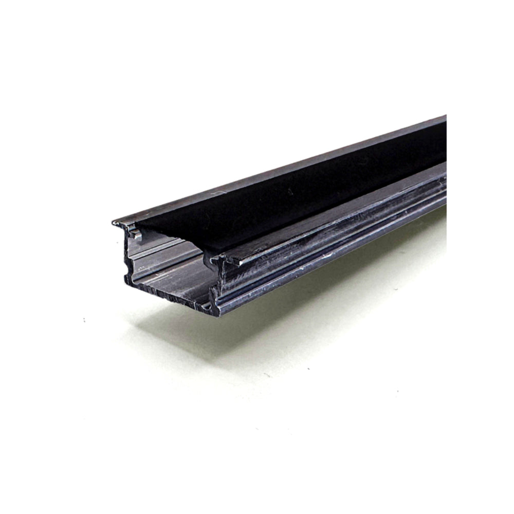 Canolight Recessed 10ft Black 510A Aluminum profile with endcaps - CL-Alu-510A-BL