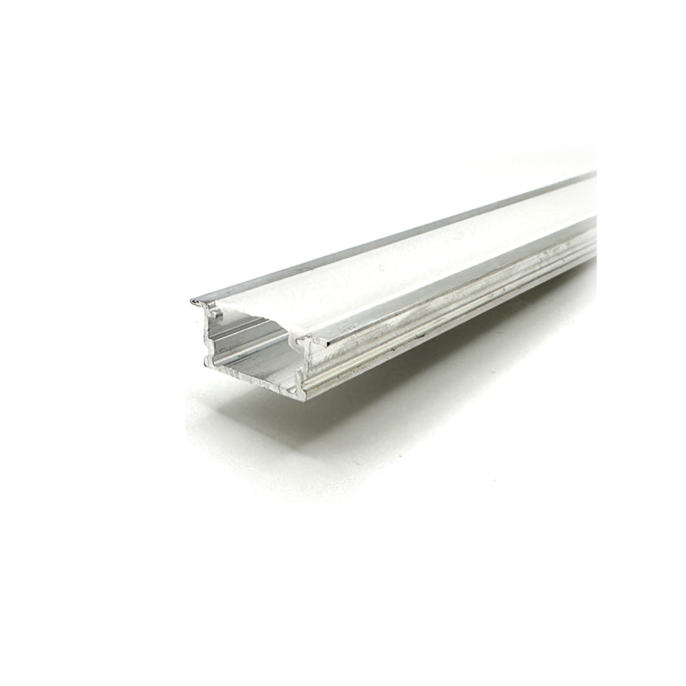 Canolight Recessed 10ft Silver Aluminum profile 510A with endcaps - CL-Alu-510A-SL