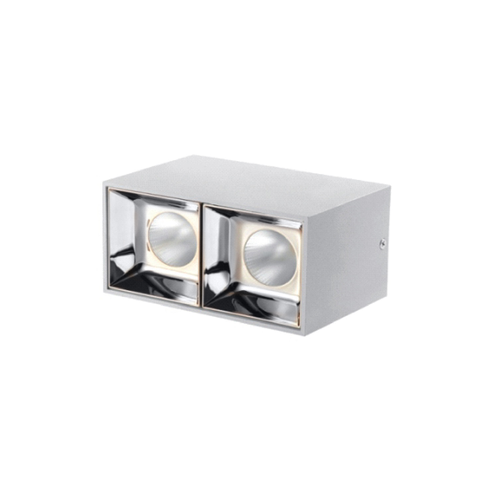 Canolight Surface-mount LED Square Double head Downlights - CL-DL2-SD-12W-30D-3K-WH
