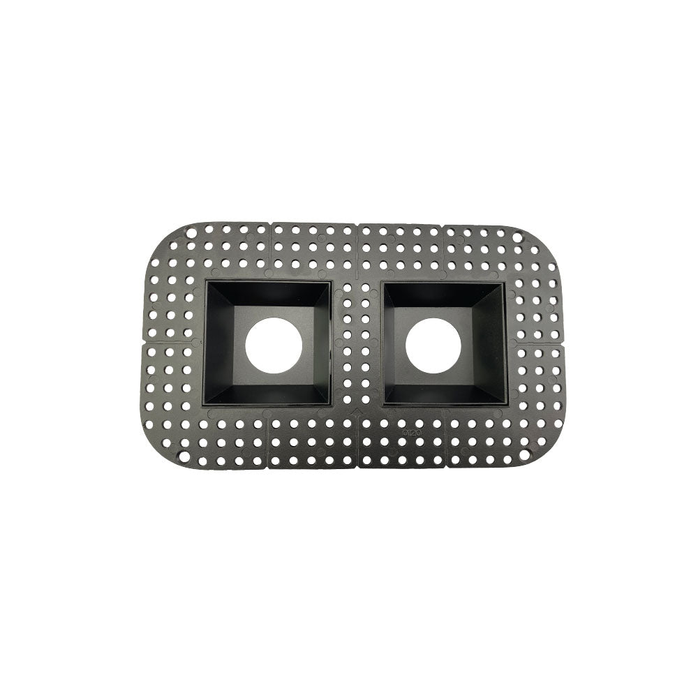 Canolight 3 inch double Square frame with trim for DL3 series - CL-DL3-3ST-D-BL