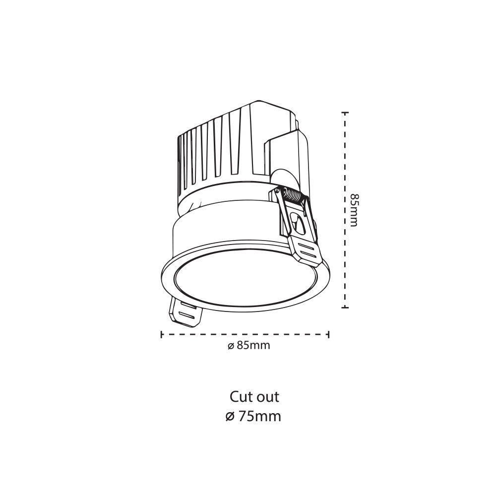 Canolight 3 inches Anti Glare Recessed Downlight 120VAC 12W 750lm Beam angle 36D 5CCT PF>0.9 CRI>90 White - CL-DL5-R-12W-36D-5CCT-WH