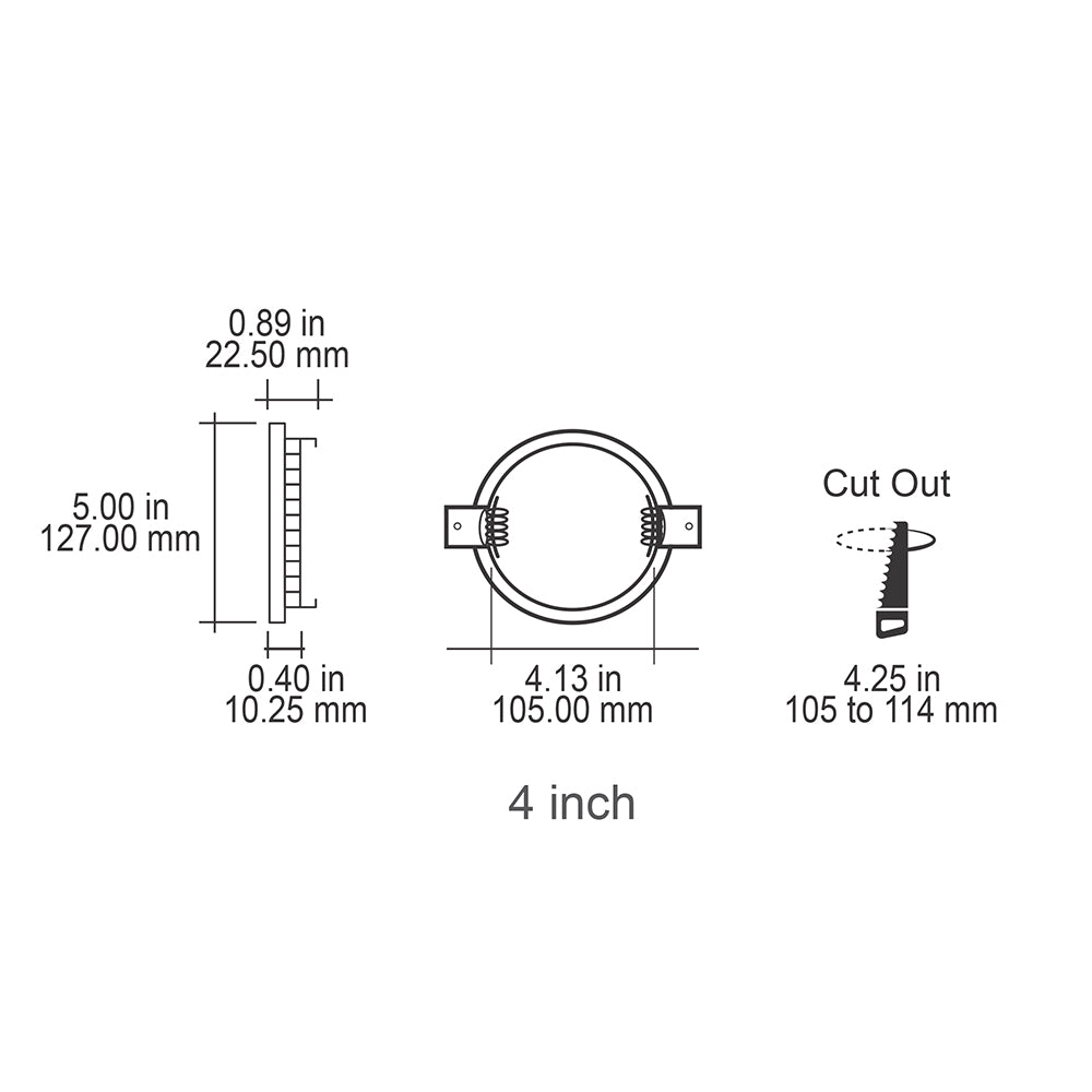 Canolight 4 Inch Recessed LED Slim Panel Black
