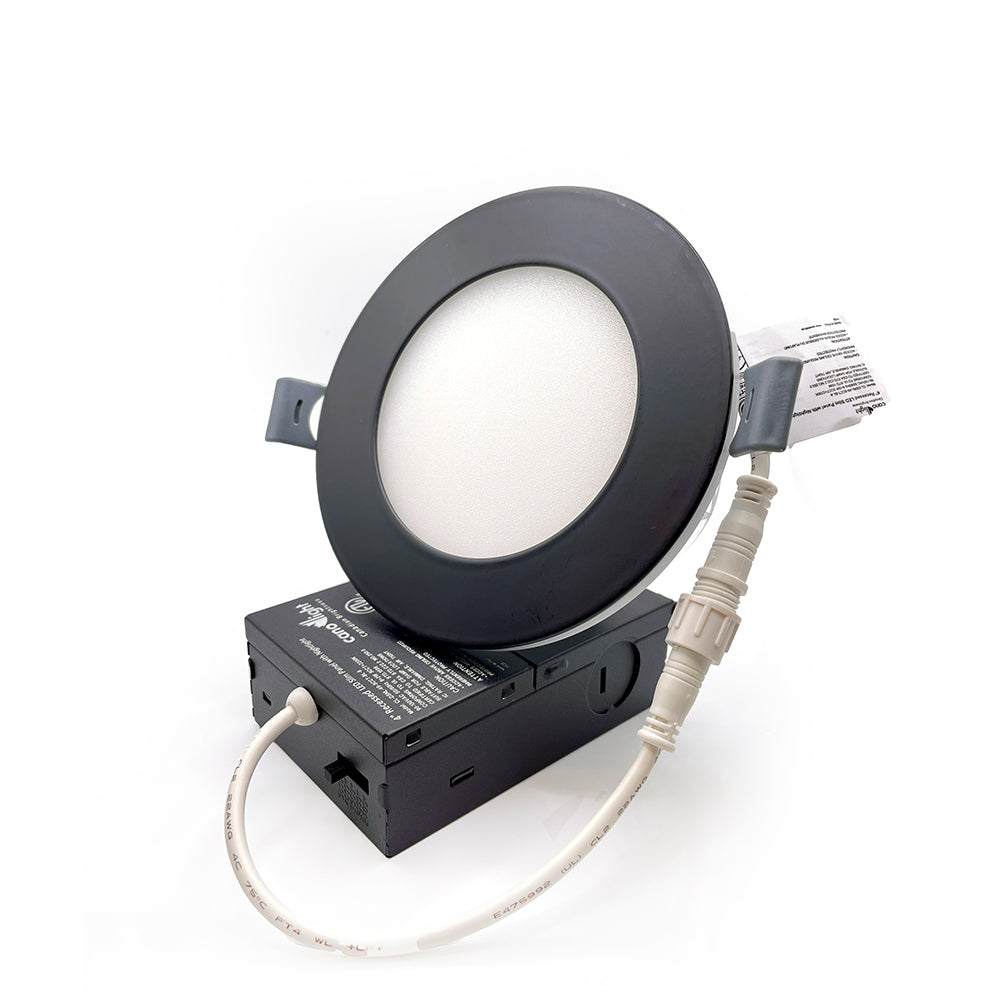 Canolight 4 Inch Recessed LED Slim Panel with Night Light Black