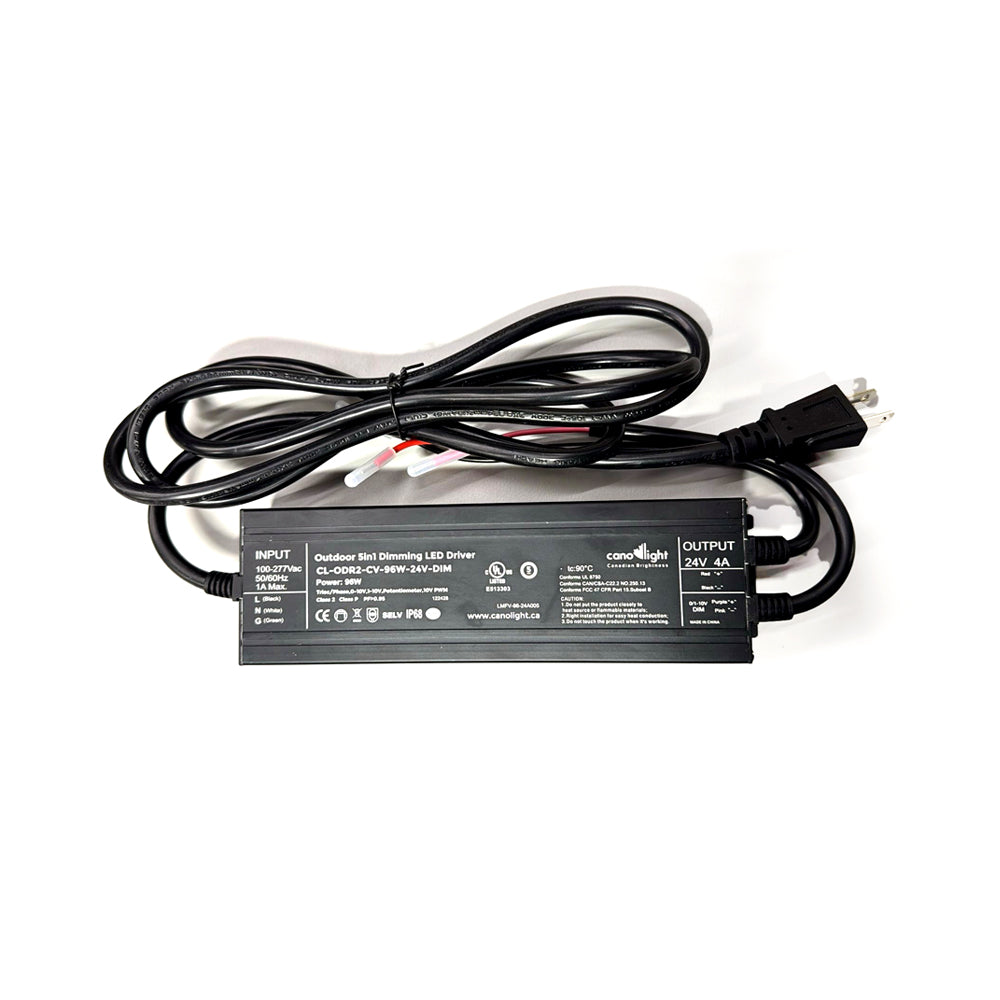 Canolight Outdoor 96W 5 in 1 Dimmable Constant Voltage LED Driver - CL-ODR2-CV-96W-24V-DIM
