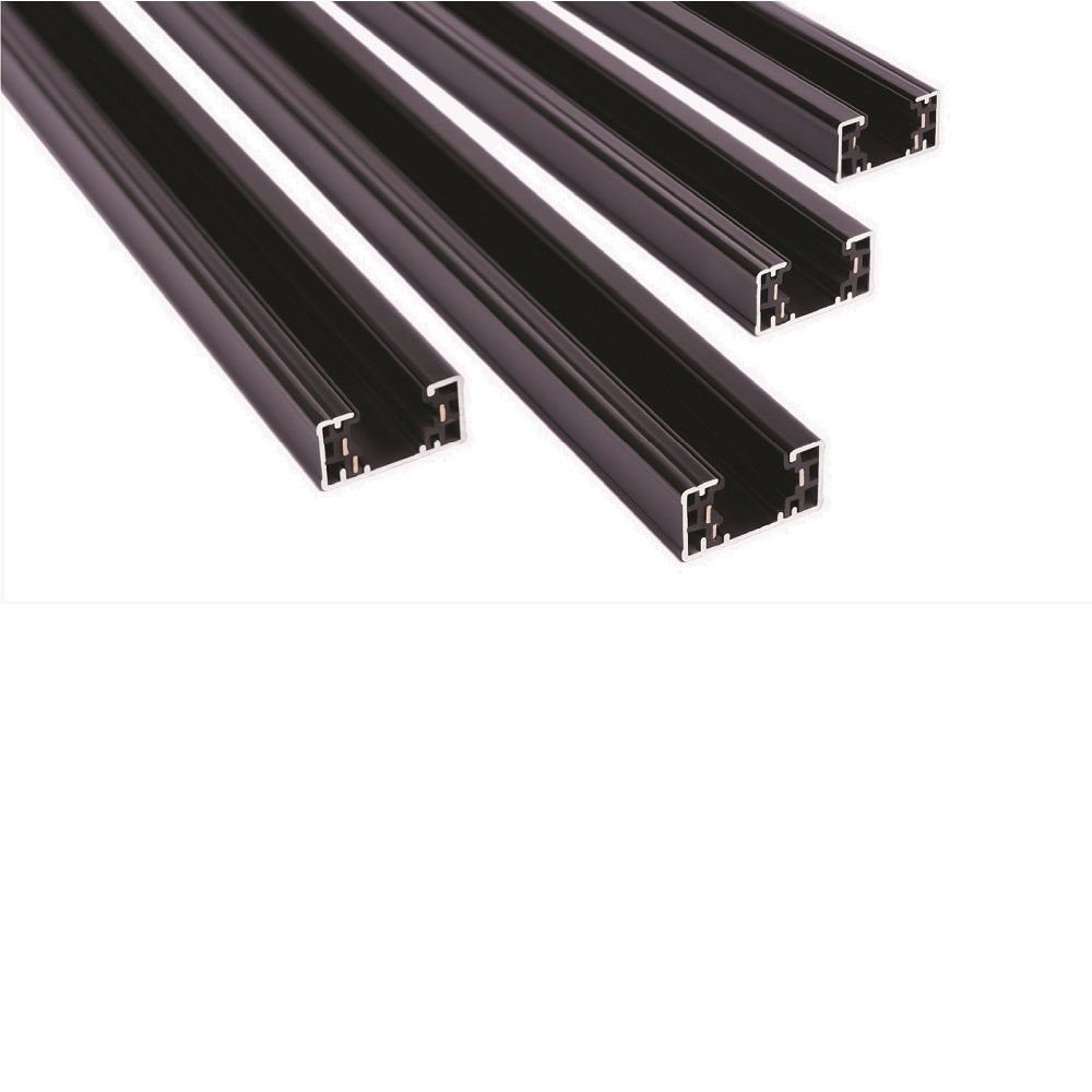 Canolight 3 Wires Surface Mounted Track with 2 Endcaps 6ft Black Color - CL-TR-6FT-BL