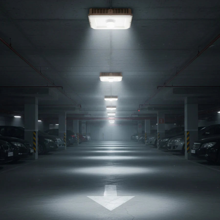 100W LED Canopy / Garage Light – 3-CCT & Wattage Selectable (100W/80W/60W), IP65 Wet Location