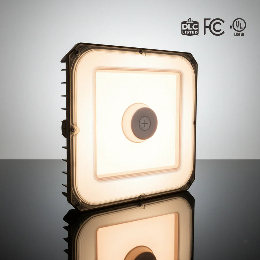100W LED Canopy / Garage Light – 3-CCT & Wattage Selectable (100W/80W/60W), IP65 Wet Location