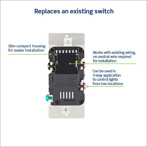 Leviton Universal rocker dimmer with slide bar - DSL06-1LZ