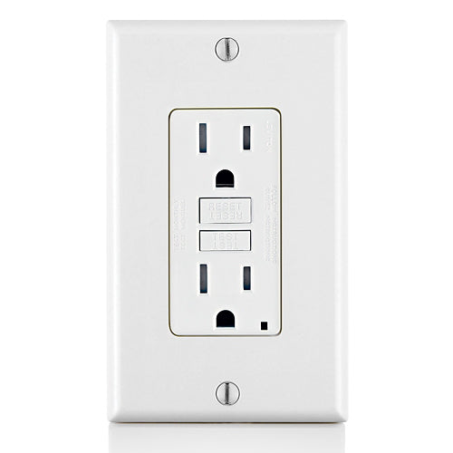 Leviton 15 Amp, Self Test, Tamper-Resistant GFCI Outlet with LED Indicator Light