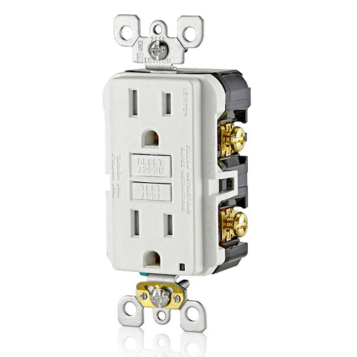 Leviton 15 Amp, Self Test, Tamper-Resistant GFCI Outlet with LED Indicator Light