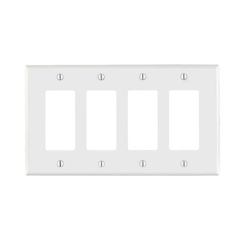 Leviton 4-Gang Plastic Decora Wallplate - Midway Size - PJ264-W