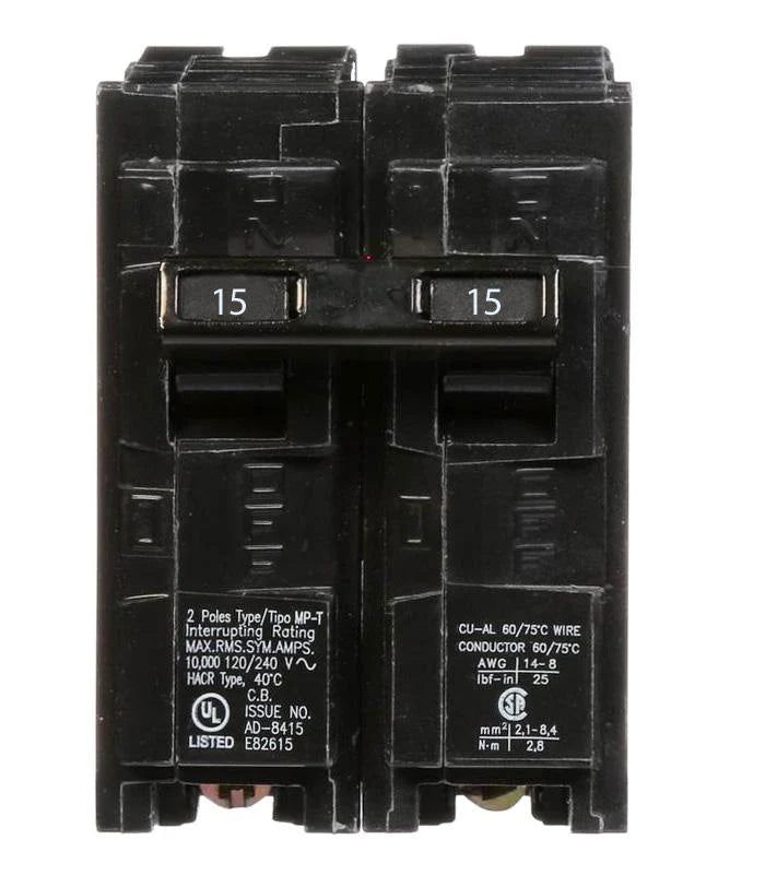 Siemens Q215 — 15 A 2-Pole Plug-In Circuit Breaker
