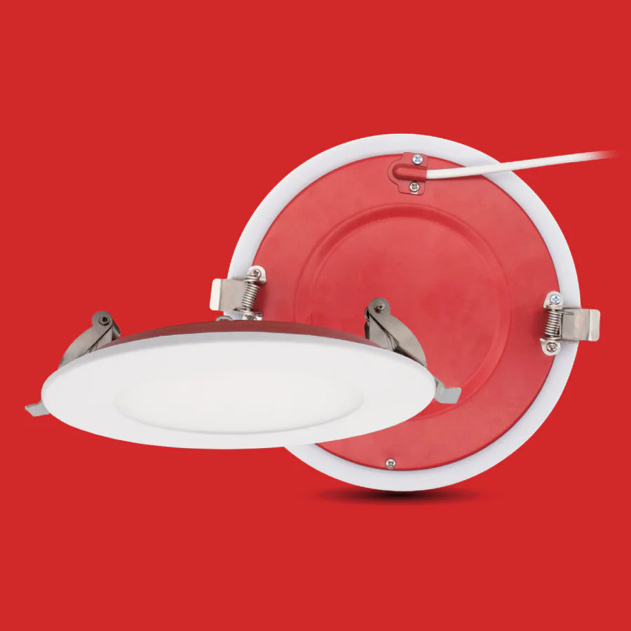 Ortech 4" Fire Rated Slim Led Dimmable Downlight 12W, 900Lmn, Selectable Colour, White