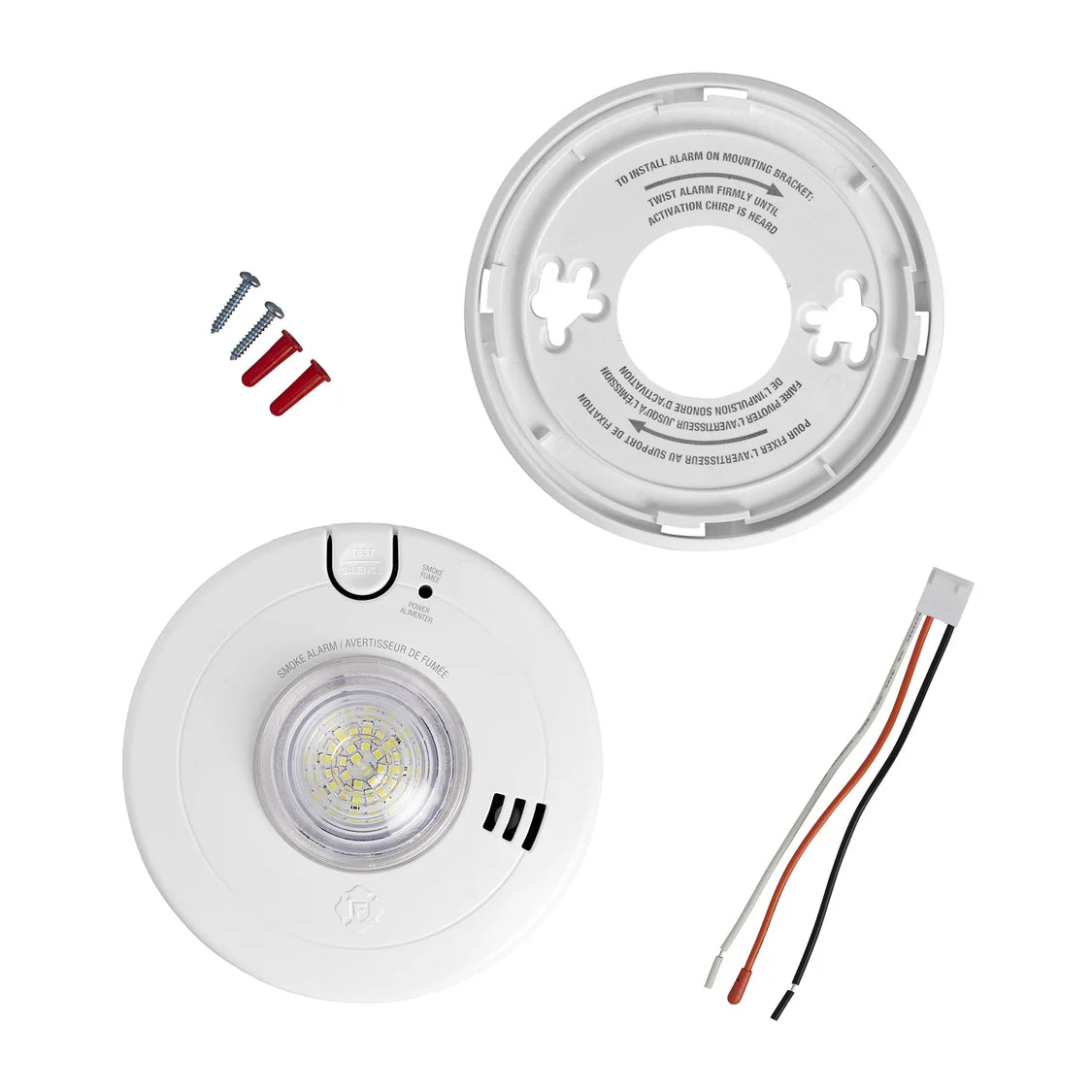 Détecteur de fumée BRK 2-en-1 filaire avec flash LED intégré