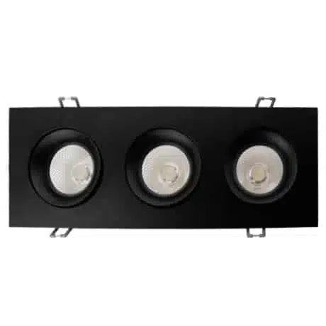 Votatec 3.5″ Square Regressed Gimbal – 5Way CCT Adjustable, 12W, 3 Heads