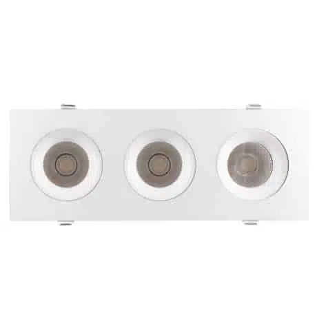 Votatec 3.5″ Square Regressed Gimbal – 5Way CCT Adjustable, 12W, 3 Heads
