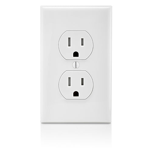 Leviton T5320-W 15 Amp Tamper-Resistant Duplex Outlet/Receptacle, Grounding, White