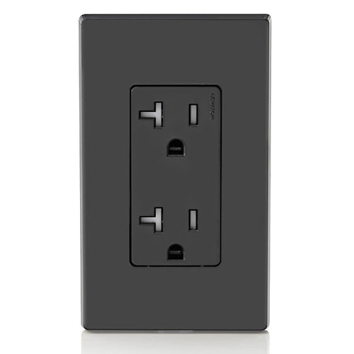 Leviton T5825-E 20 Amp Decora Tamper-Resistant Duplex Outlet/Receptacle, Grounding, Black