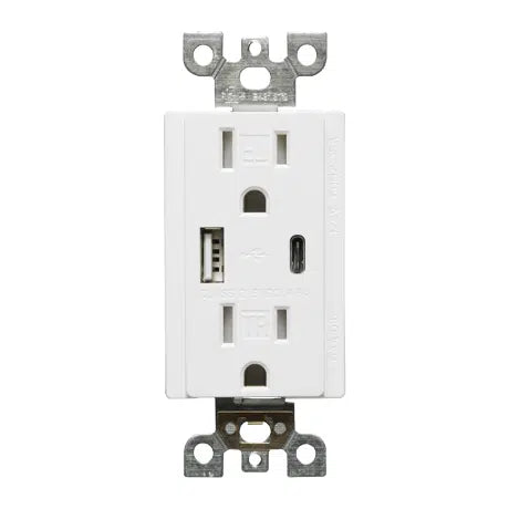 Votatec 15A  Usb Charger & Duplex Receptacle (TR) Type A+C