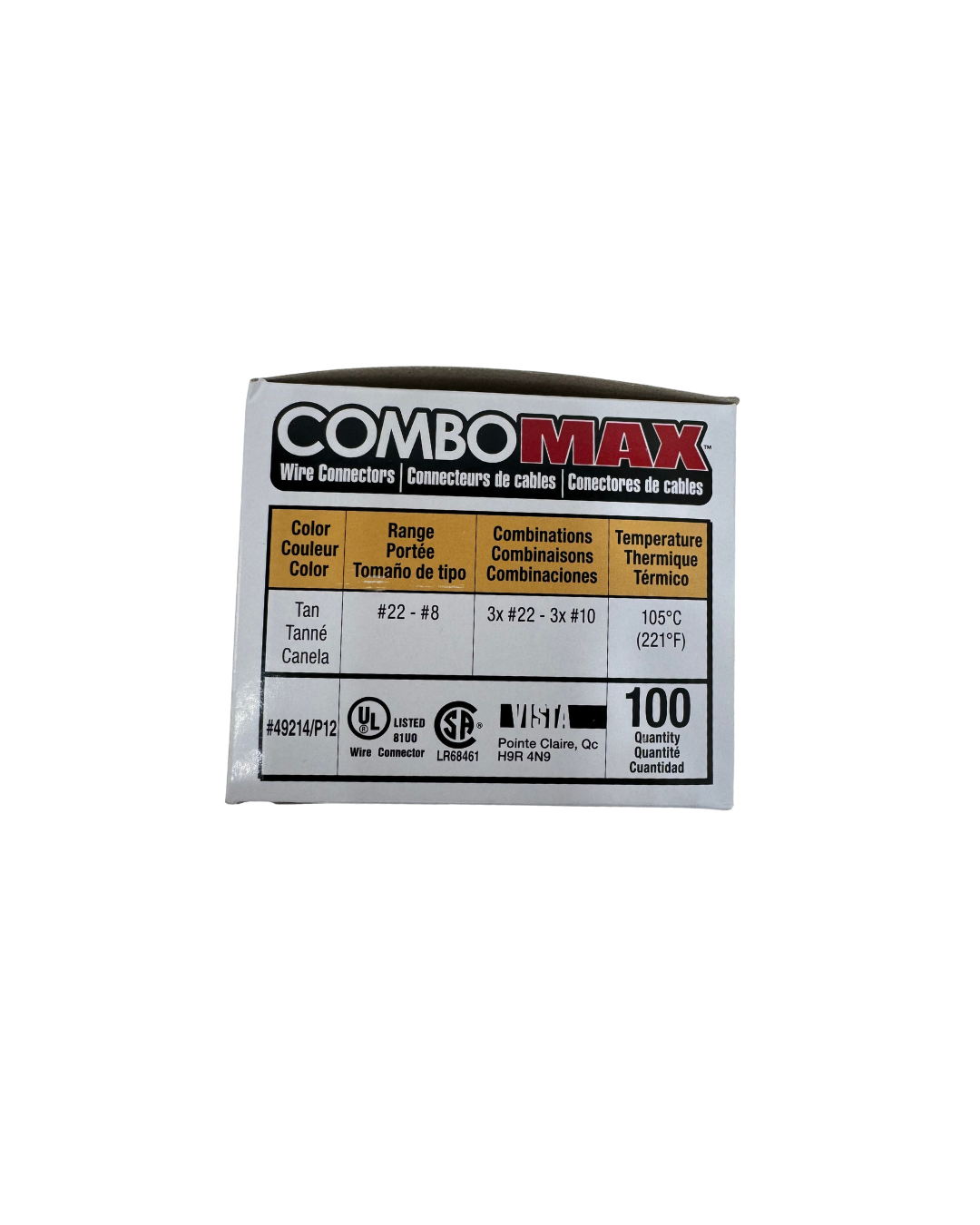 5 in 1 Combo Max Connector Wire Range #22 - #8. 100/Box