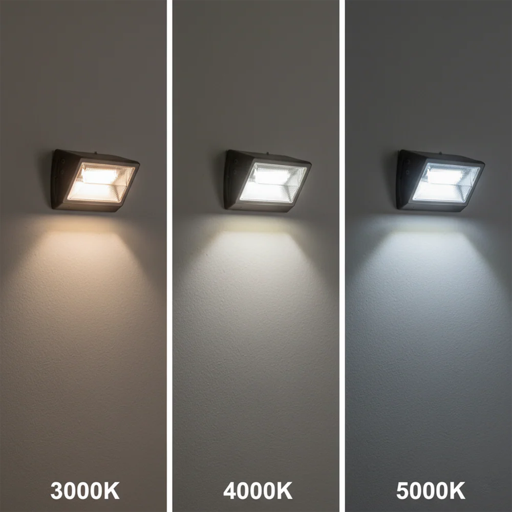 Ortech WP60-3CCT+W  Waterproof LED Traditional Wall Pack With Glass Cover