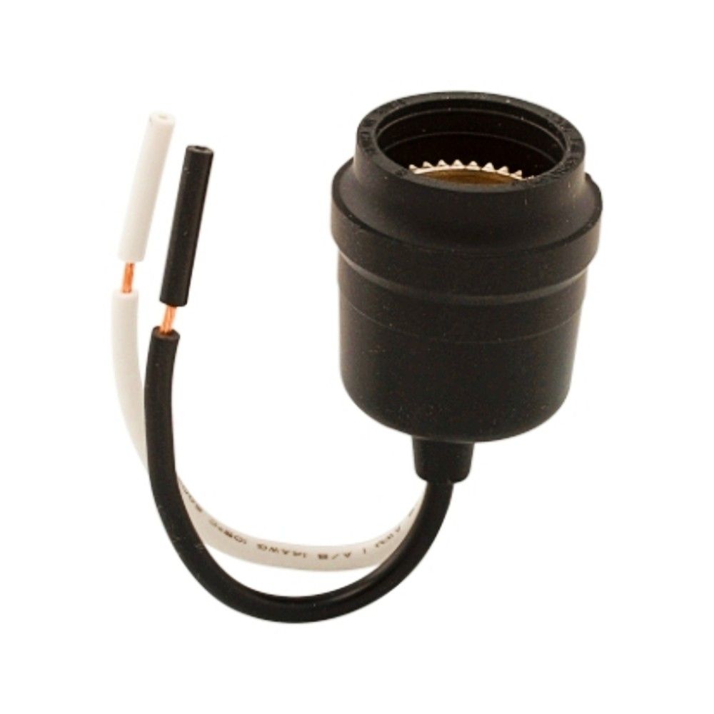 VISTA 46053 Pig-Tail Socket with 6″ Leads (Black Rubber)