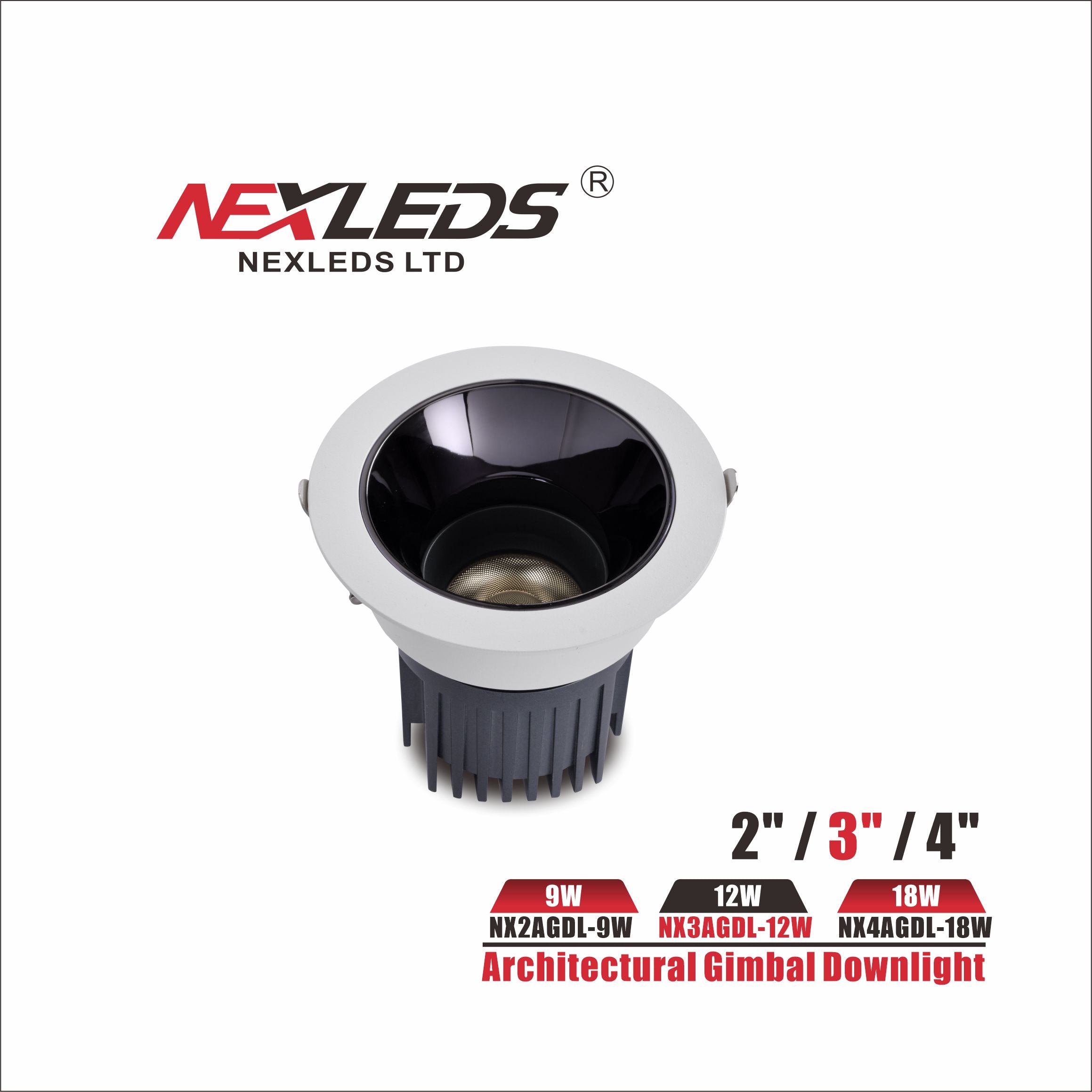 NEXLEDS Architectural Gimbal Downlight