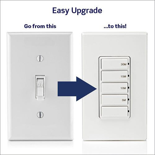 Leviton Decora Preset 30 Minute Digital Countdown Timer Switch in White - DT130-1LW