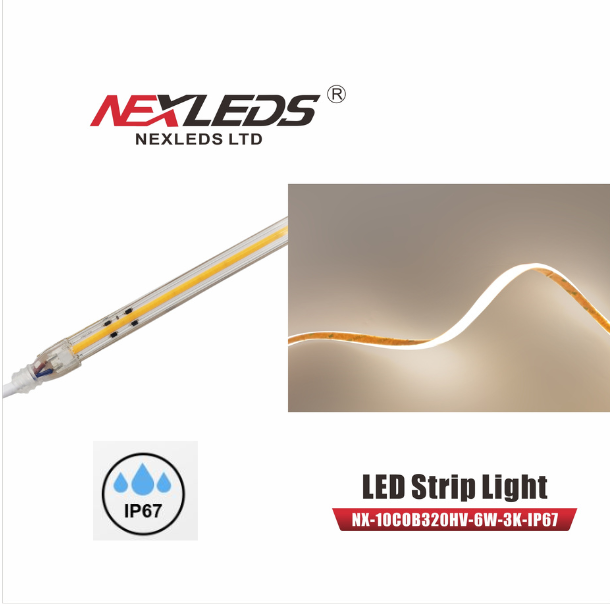 NEXLEDS LED High Voltage 10mm IP67 COB Tapelight 25M REEL