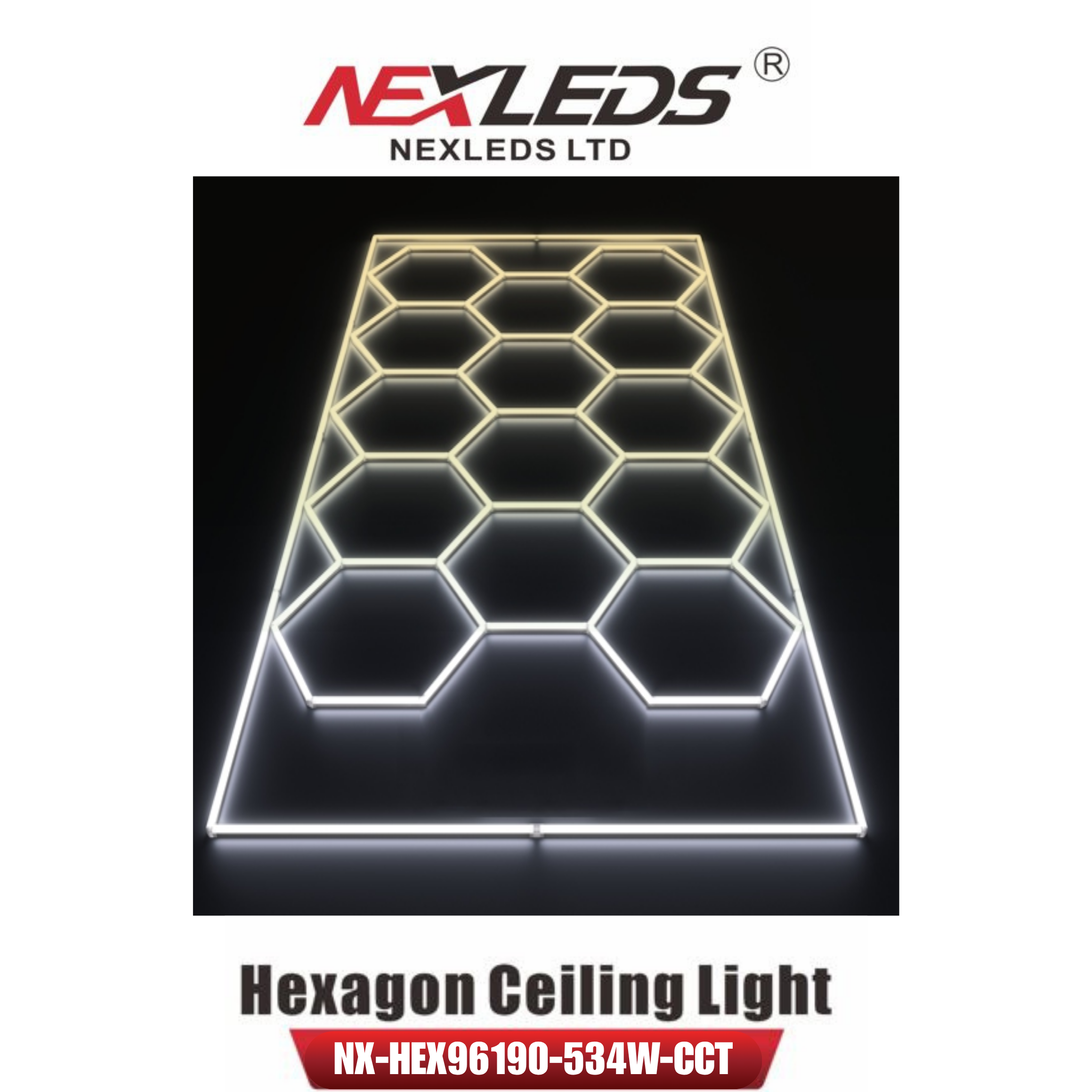 NEXLEDS Hexagon LED Ceiling Light Kit