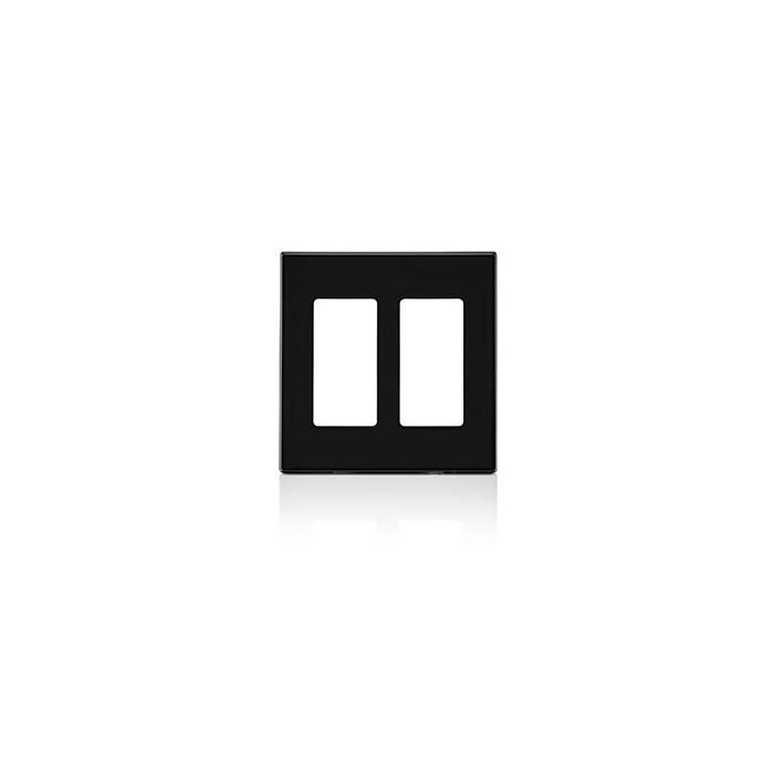Votatec 2 gang Screwless Wall plate White/Black