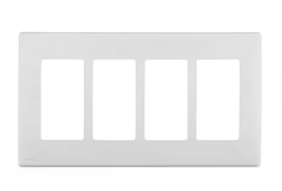 Votatec 4 gang Screwless Wall plate White/Black