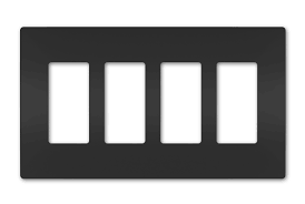 Votatec 4 gang Screwless Wall plate White/Black